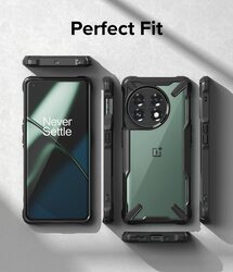 Ringke Fusion X Compatible with OnePlus 11 5G Case Cover Transparent Hard Back Soft Flexible TPU Bumper Scratch Resistant Shockproof Protection OnePlus 11 Back Cover   Black